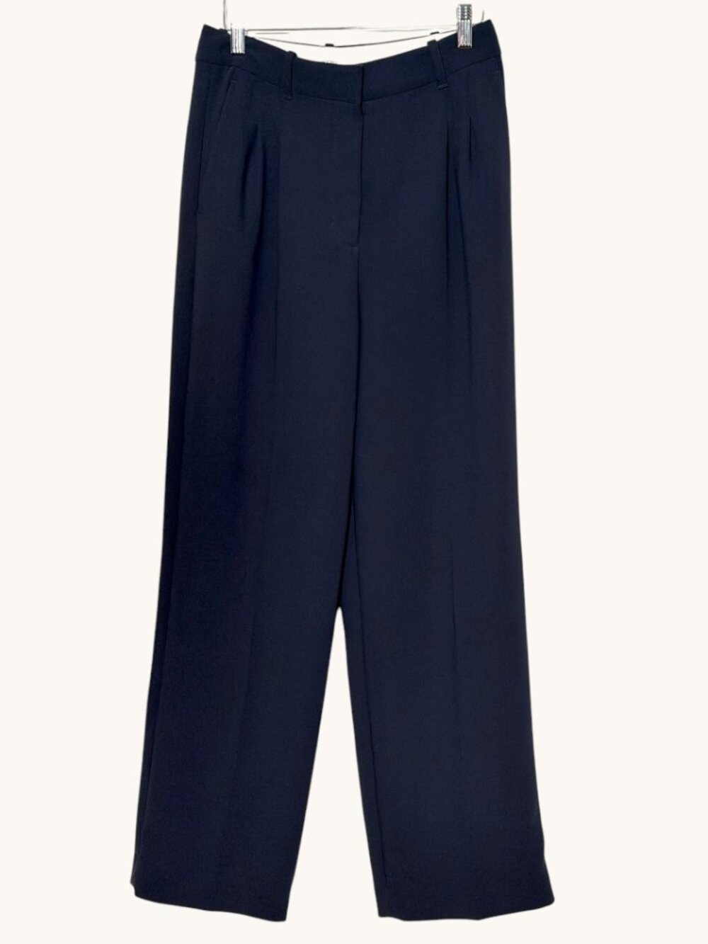 Aritzia The Effortless Pant - Navy Blue Crepette - Size 8 Short - Picture 2 of 8